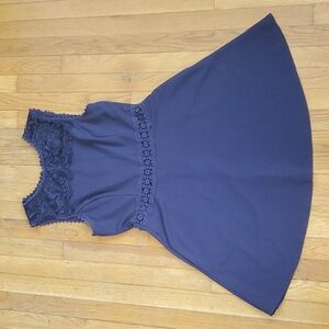 Speechless womens juniors blue sleeveless lace flowy midi dress size xl